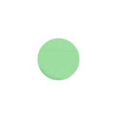 Mint Green White Stripes 1  Mini Magnets by SpinnyChairDesigns