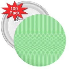 Mint Green White Stripes 3  Buttons (100 Pack)  by SpinnyChairDesigns