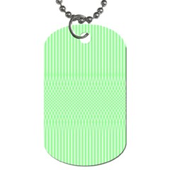 Mint Green White Stripes Dog Tag (two Sides) by SpinnyChairDesigns