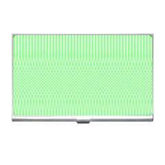 Mint Green White Stripes Business Card Holder by SpinnyChairDesigns