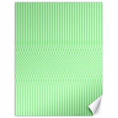 Mint Green White Stripes Canvas 18  X 24  by SpinnyChairDesigns