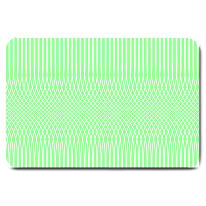 Mint Green White Stripes Large Doormat 