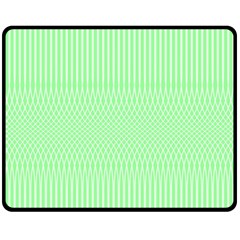 Mint Green White Stripes Fleece Blanket (medium)  by SpinnyChairDesigns