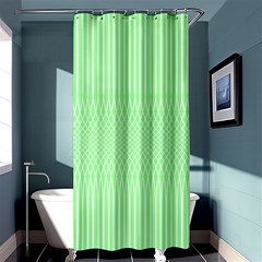 Mint Green White Stripes Shower Curtain 36  X 72  (stall)  by SpinnyChairDesigns