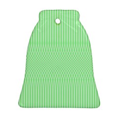 Mint Green White Stripes Ornament (bell) by SpinnyChairDesigns