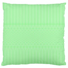 Mint Green White Stripes Large Cushion Case (two Sides) by SpinnyChairDesigns