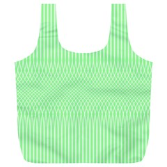 Mint Green White Stripes Full Print Recycle Bag (xl) by SpinnyChairDesigns