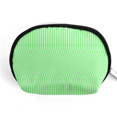 Mint Green White Stripes Accessory Pouch (medium) by SpinnyChairDesigns