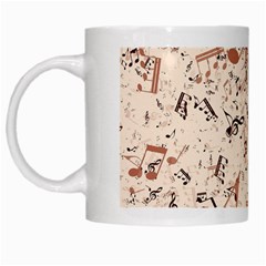 Music Notes Pattern Cinnamon Color White Mugs by SpinnyChairDesigns