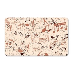 Music Notes Pattern Cinnamon Color Magnet (rectangular) by SpinnyChairDesigns