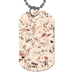 Music Notes Pattern Cinnamon Color Dog Tag (one Side) by SpinnyChairDesigns