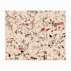 Music Notes Pattern Cinnamon Color Small Glasses Cloth by SpinnyChairDesigns