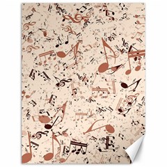 Music Notes Pattern Cinnamon Color Canvas 12  X 16  by SpinnyChairDesigns