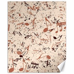 Music Notes Pattern Cinnamon Color Canvas 16  X 20 