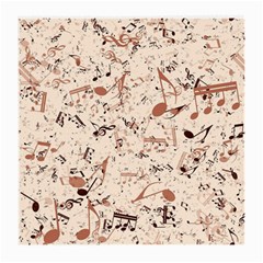 Music Notes Pattern Cinnamon Color Medium Glasses Cloth by SpinnyChairDesigns