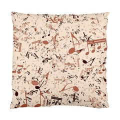 Music Notes Pattern Cinnamon Color Standard Cushion Case (one Side) by SpinnyChairDesigns