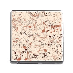 Music Notes Pattern Cinnamon Color Memory Card Reader (square 5 Slot) by SpinnyChairDesigns