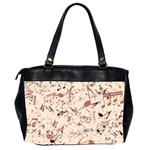 Music Notes Pattern Cinnamon Color Oversize Office Handbag (2 Sides) Back