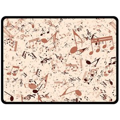 Music Notes Pattern Cinnamon Color Fleece Blanket (large)  by SpinnyChairDesigns