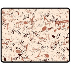 Music Notes Pattern Cinnamon Color Fleece Blanket (medium)  by SpinnyChairDesigns