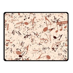 Music Notes Pattern Cinnamon Color Fleece Blanket (small) by SpinnyChairDesigns