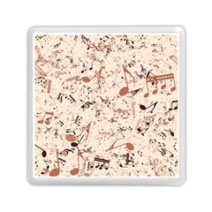 Music Notes Pattern Cinnamon Color Memory Card Reader (square) by SpinnyChairDesigns