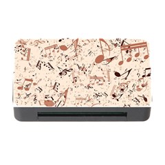 Music Notes Pattern Cinnamon Color Memory Card Reader With Cf by SpinnyChairDesigns