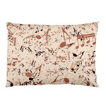 Music Notes Pattern Cinnamon Color Pillow Case (Two Sides) Back