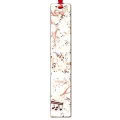 Music Notes Pattern Cinnamon Color Large Book Marks by SpinnyChairDesigns