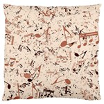 Music Notes Pattern Cinnamon Color Standard Flano Cushion Case (One Side) Front