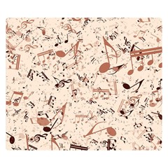 Music Notes Pattern Cinnamon Color Double Sided Flano Blanket (small)  by SpinnyChairDesigns