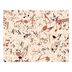 Music Notes Pattern Cinnamon Color Double Sided Flano Blanket (large)  by SpinnyChairDesigns