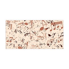 Music Notes Pattern Cinnamon Color Yoga Headband by SpinnyChairDesigns