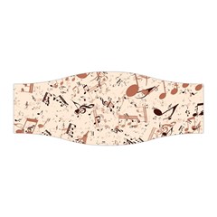 Music Notes Pattern Cinnamon Color Stretchable Headband by SpinnyChairDesigns