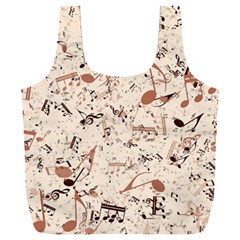 Music Notes Pattern Cinnamon Color Full Print Recycle Bag (xxxl) by SpinnyChairDesigns