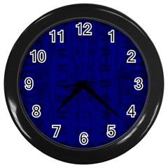 Cobalt Blue Color Batik Wall Clock (black) by SpinnyChairDesigns