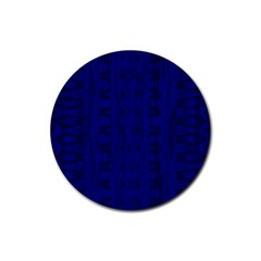 Cobalt Blue Color Batik Rubber Round Coaster (4 Pack)  by SpinnyChairDesigns