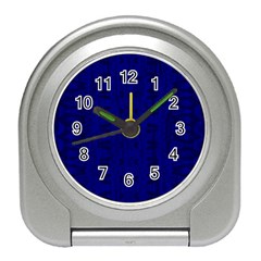 Cobalt Blue Color Batik Travel Alarm Clock by SpinnyChairDesigns