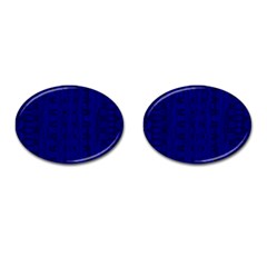 Cobalt Blue Color Batik Cufflinks (oval) by SpinnyChairDesigns