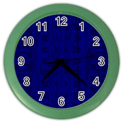 Cobalt Blue Color Batik Color Wall Clock by SpinnyChairDesigns