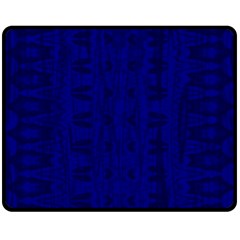 Cobalt Blue Color Batik Fleece Blanket (medium)  by SpinnyChairDesigns