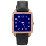 Cobalt Blue Color Batik Rose Gold Leather Watch  Front