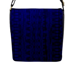 Cobalt Blue Color Batik Flap Closure Messenger Bag (l) by SpinnyChairDesigns