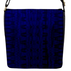 Cobalt Blue Color Batik Flap Closure Messenger Bag (s) by SpinnyChairDesigns