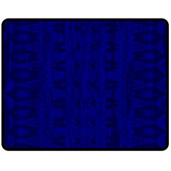 Cobalt Blue Color Batik Double Sided Fleece Blanket (medium)  by SpinnyChairDesigns