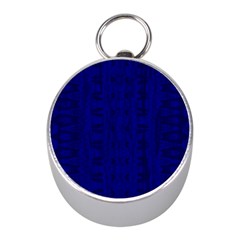 Cobalt Blue Color Batik Mini Silver Compasses by SpinnyChairDesigns