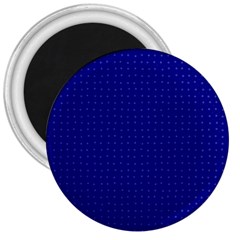 Navy Blue Color Polka Dots 3  Magnets by SpinnyChairDesigns