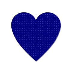 Navy Blue Color Polka Dots Heart Magnet by SpinnyChairDesigns