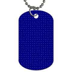 Navy Blue Color Polka Dots Dog Tag (one Side) by SpinnyChairDesigns