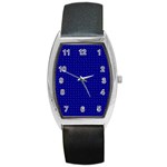 Navy Blue Color Polka Dots Barrel Style Metal Watch Front